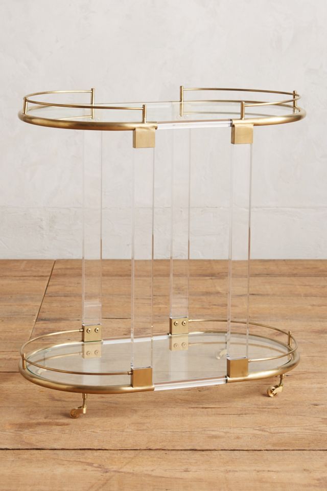 Oscarine Lucite Bar Cart, Oval Anthropologie