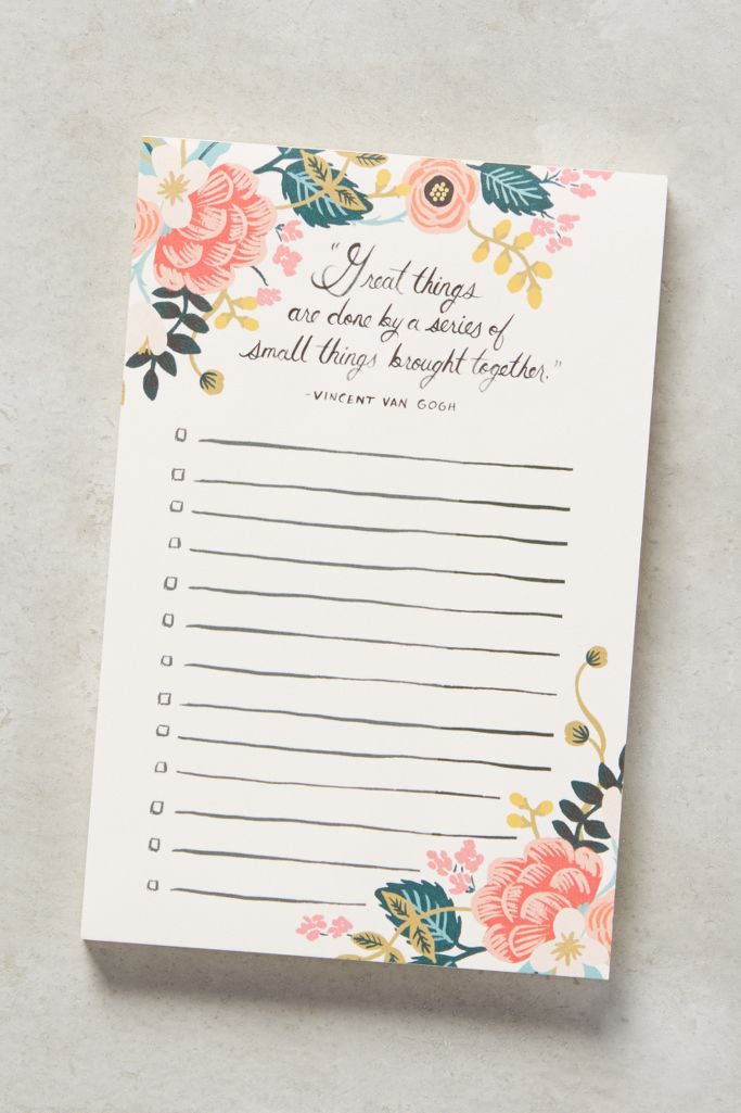 Rifle Paper Co. Great Things Notepad | Anthropologie