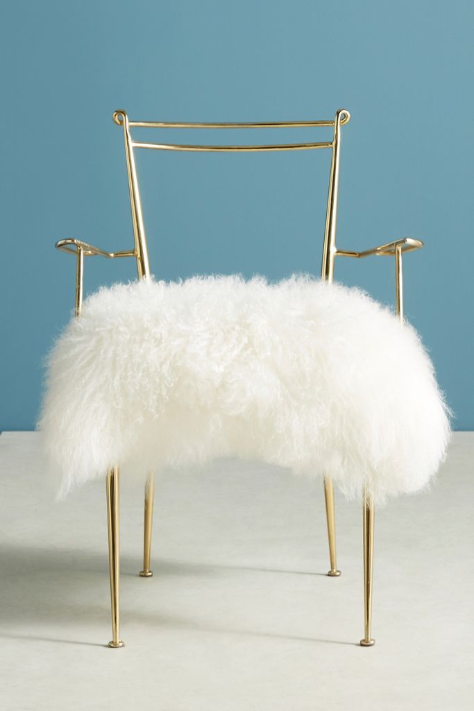 Shag Puff Dressing Chair Anthropologie