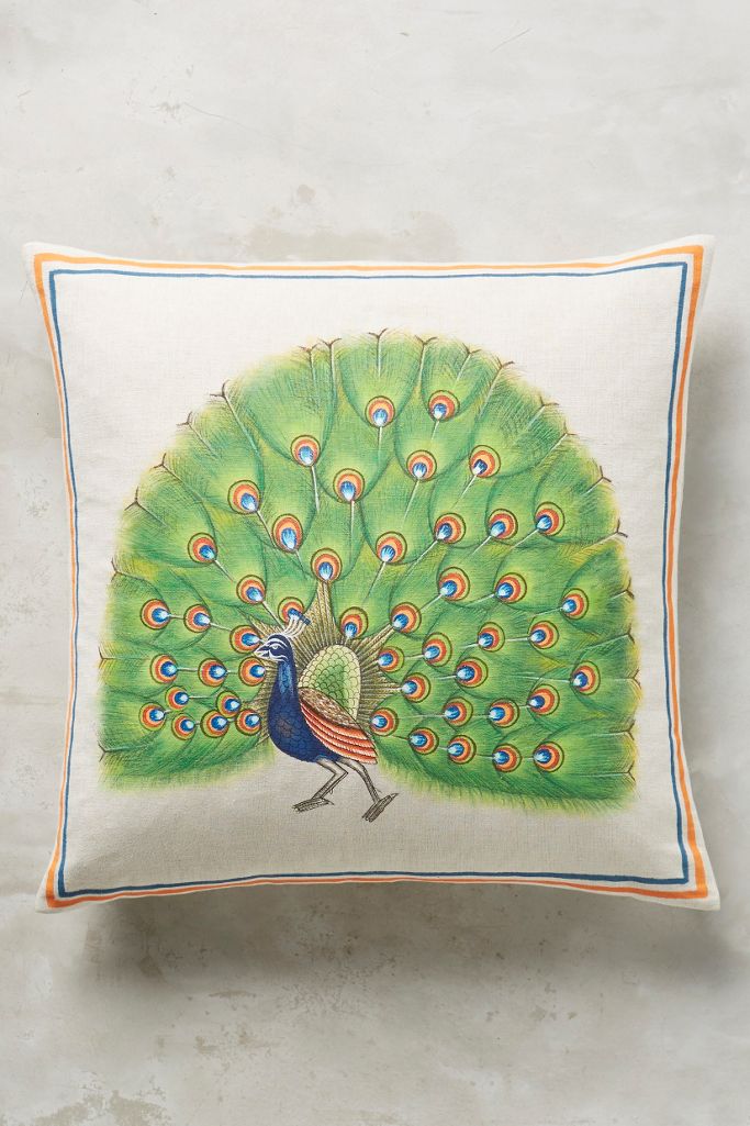 John Robshaw Green Peacock Pillow Anthropologie