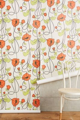 Draping Poppies Wallpaper | Anthropologie