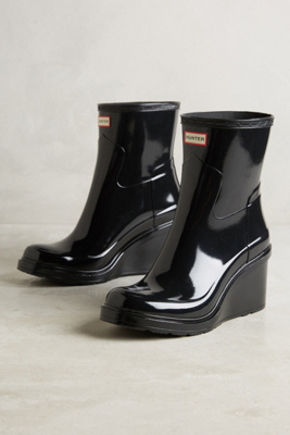 hunter rain boots with wedge heel