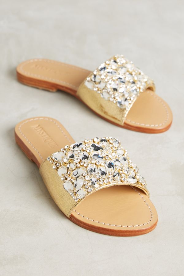 women's jeweled slides