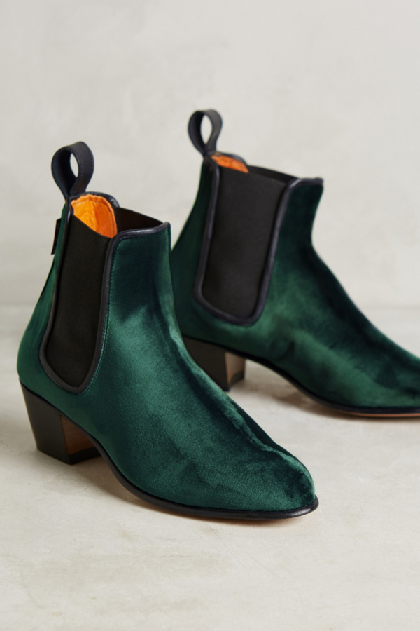 Penelope Chilvers Velvet Chelsea Boots Anthropologie