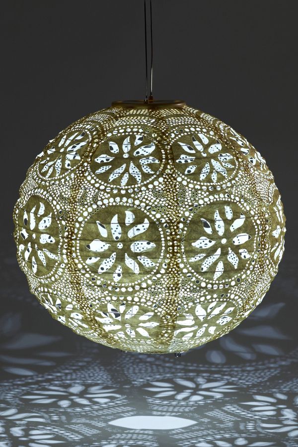 Slide View: 2: Floral Lace Solar Lantern