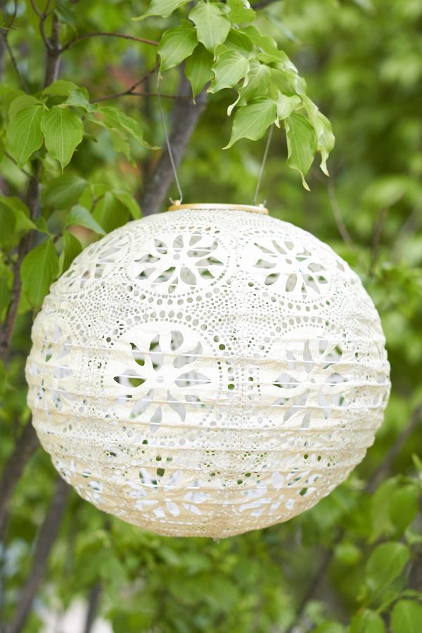 Slide View: 1: Floral Lace Solar Lantern