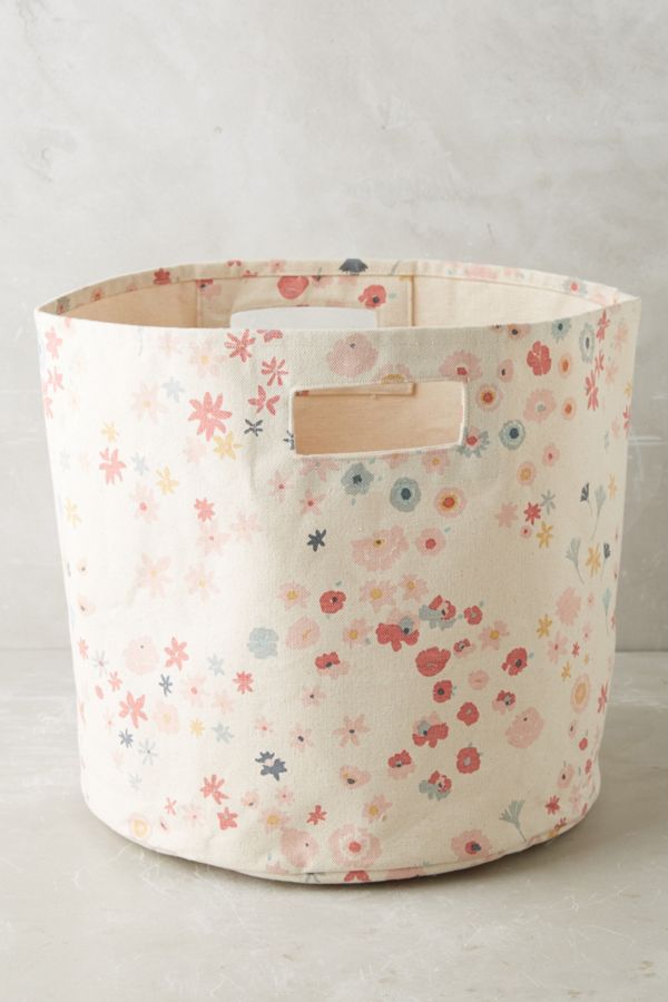 Petaled Canvas Storage Bin Anthropologie