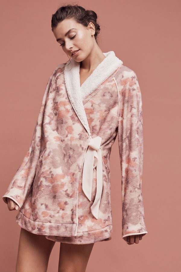Printed Sherpa Robe Anthropologie
