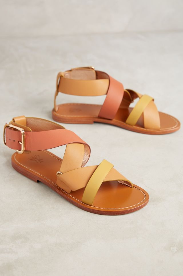 tri color sandals