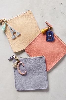 Leather Monogram Pouch | Anthropologie