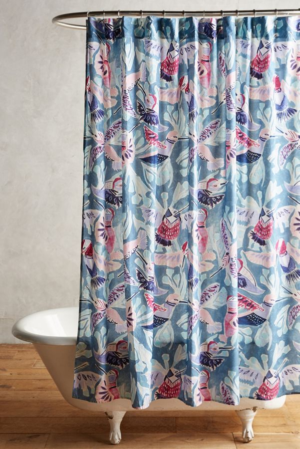 Painted Bird Shower Curtain Anthropologie