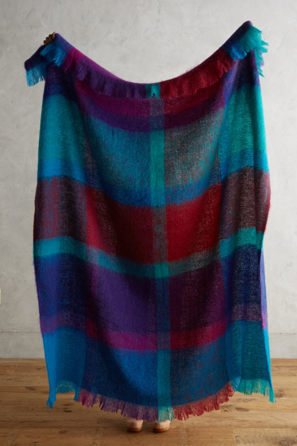 Avoca Plaid Mohair Throw Blanket Anthropologie