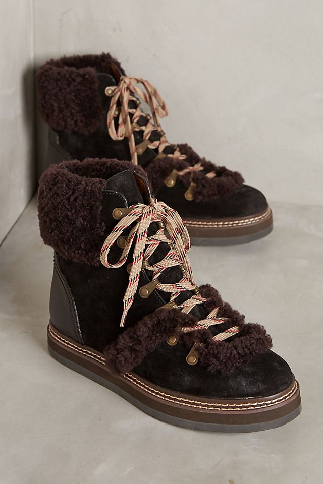 See by Chloe Shearling Lace-Up Boots | Anthropologie