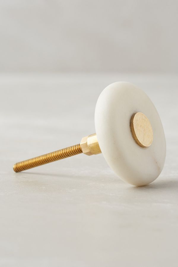 Slide View: 1: Brass & Marble Knob