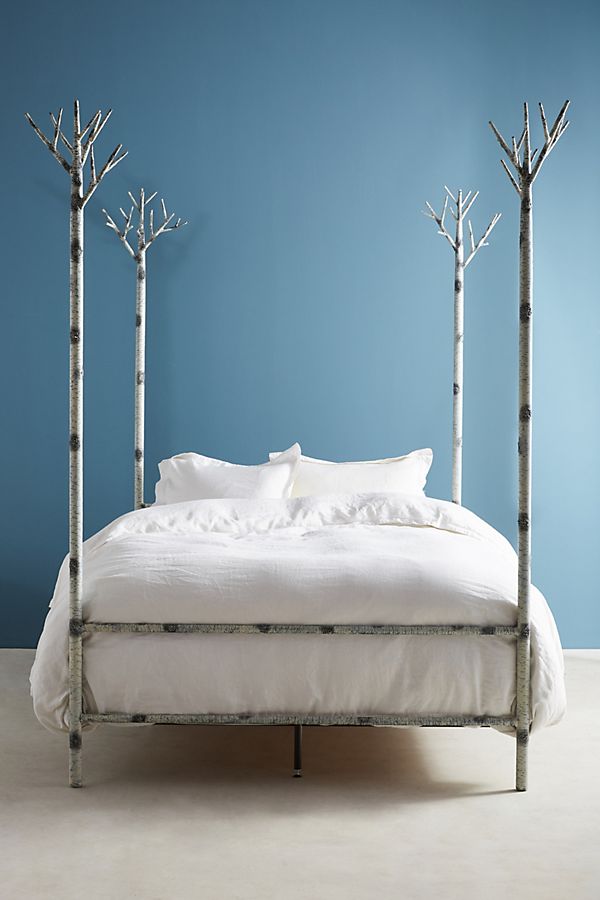 Slide View: 1: Birch Forest Four-Poster Bed