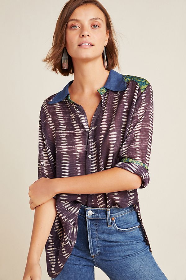 Slide View: 1: Simone Silk Buttondown