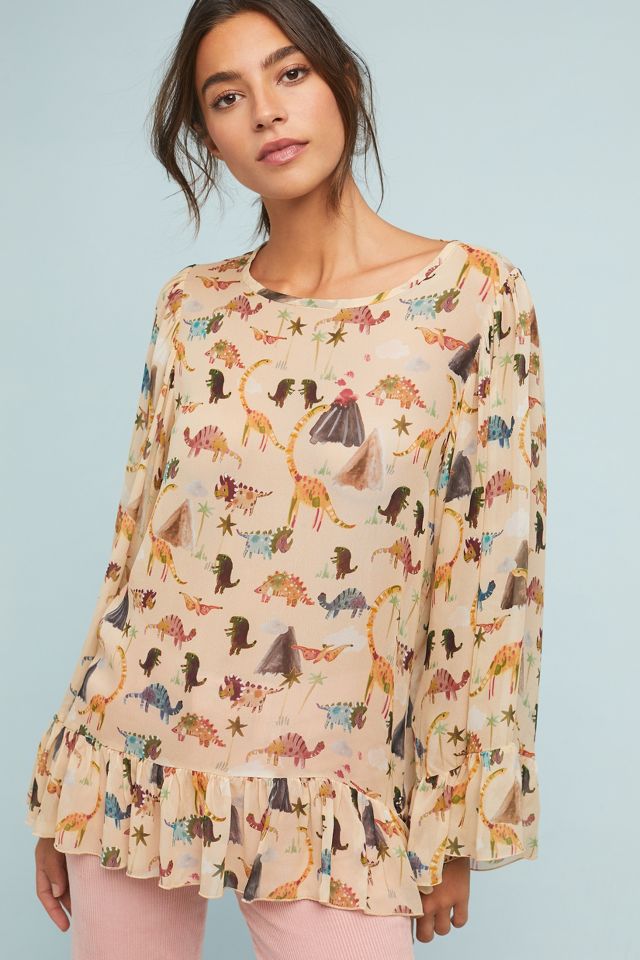 womens dinosaur blouse