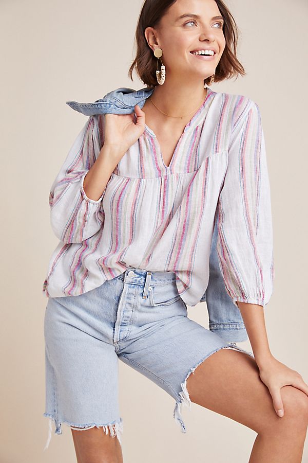 Slide View: 1: Miranda Striped Blouse