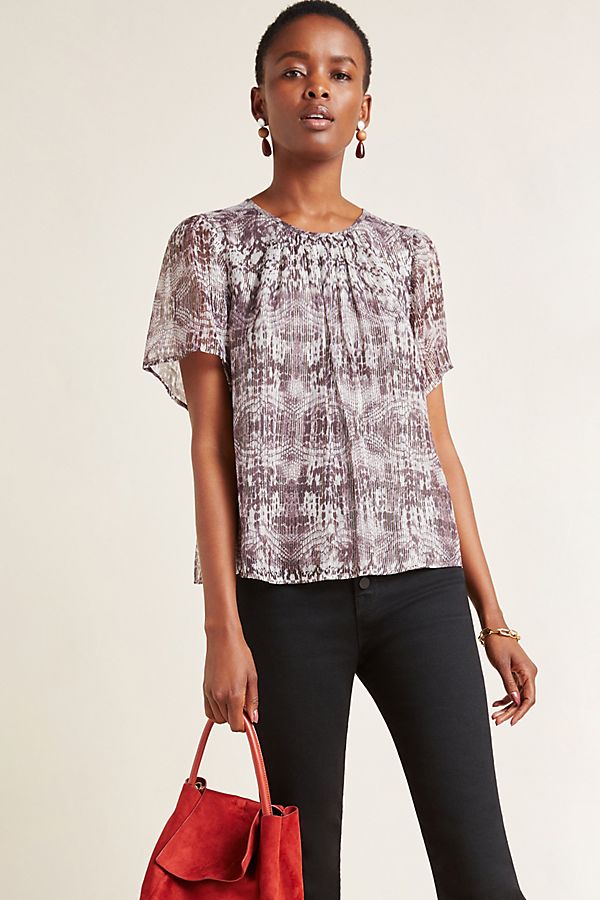 Slide View: 1: Arianna Snake-Printed Blouse