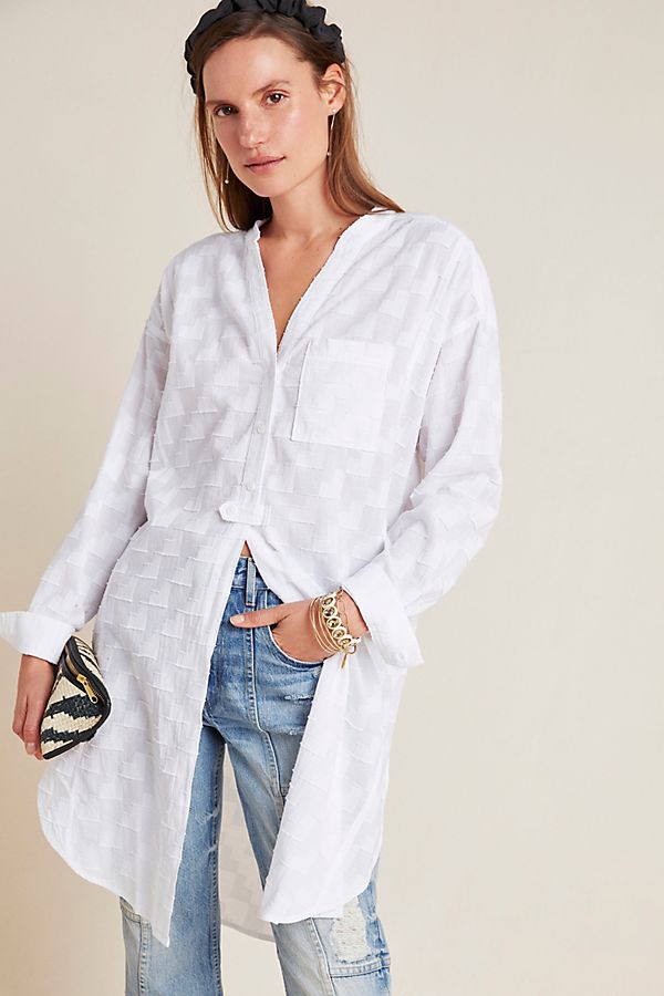 Slide View: 1: Roberta Textured Henley Tunic