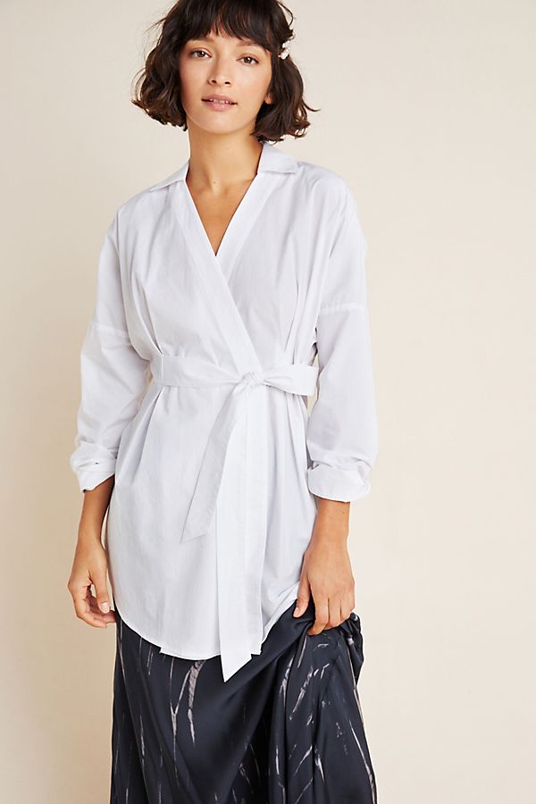 Slide View: 1: Mia Wrapped Poplin Tunic