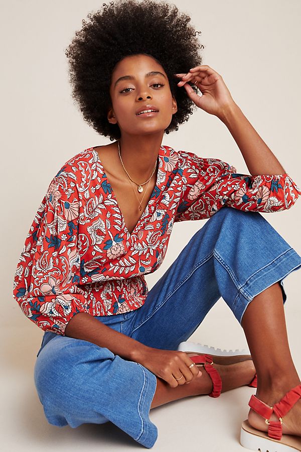 Slide View: 1: Odette Smocked Blouse