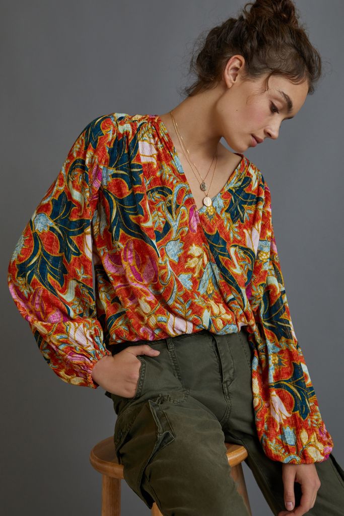 Adeline Surplice Blouse | Anthropologie