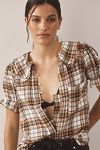 Thumbnail View 1: The Keira Collared Button-Front Blouse by Pilcro: Plaid Edition