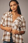 Thumbnail View 5: The Keira Collared Button-Front Blouse by Pilcro: Plaid Edition