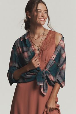 The Hadley Relaxed Plaid Buttondown Shirt by Pilcro​