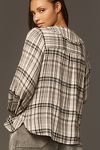 Thumbnail View 6: The Keira Collared Button-Front Blouse by Pilcro: Long-Sleeve Plaid Edition