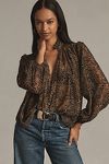 Thumbnail View 2: The Estela Sheer Printed Blouse: Burnout Edition