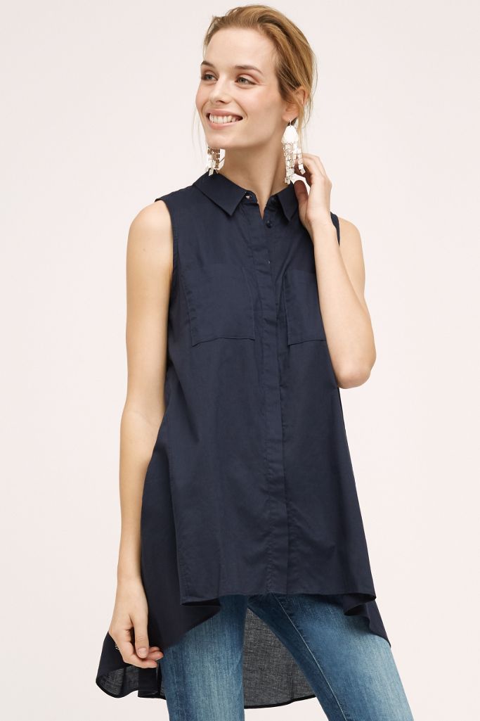 Sleeveless Poplin Tunic | Anthropologie