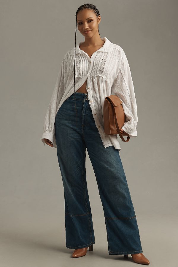 Slide View: 6: Pilcro Collared Pintuck Blouse