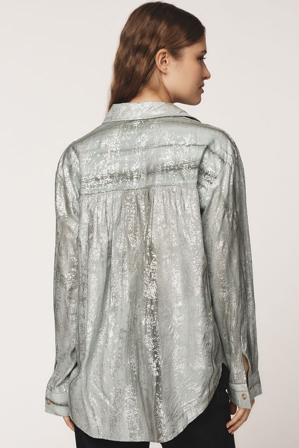 Slide View: 2: Pilcro Foil Shine Buttondown Shirt