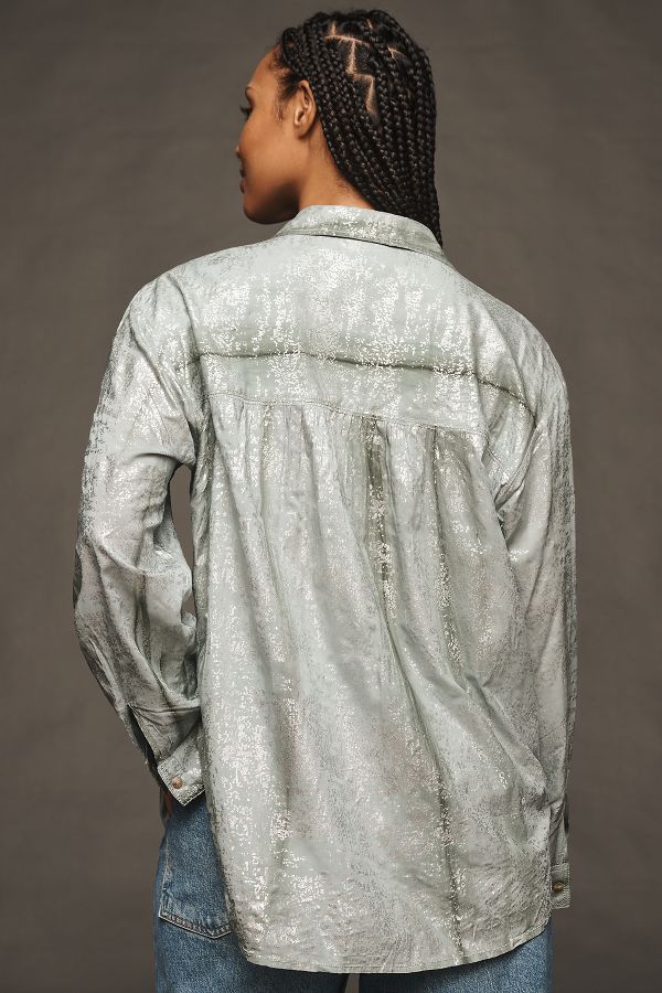 Slide View: 6: Pilcro Foil Shine Buttondown Shirt