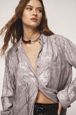 Chemise boutonnée brillante en aluminium Pilcro