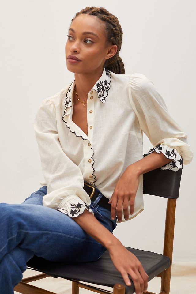 Embroidered Buttondown | Anthropologie