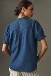 Thumbnail View 2: Aly Puff-Sleeve Blouse by Pilcro: Chambray Edition