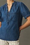 Thumbnail View 3: Aly Puff-Sleeve Blouse by Pilcro: Chambray Edition