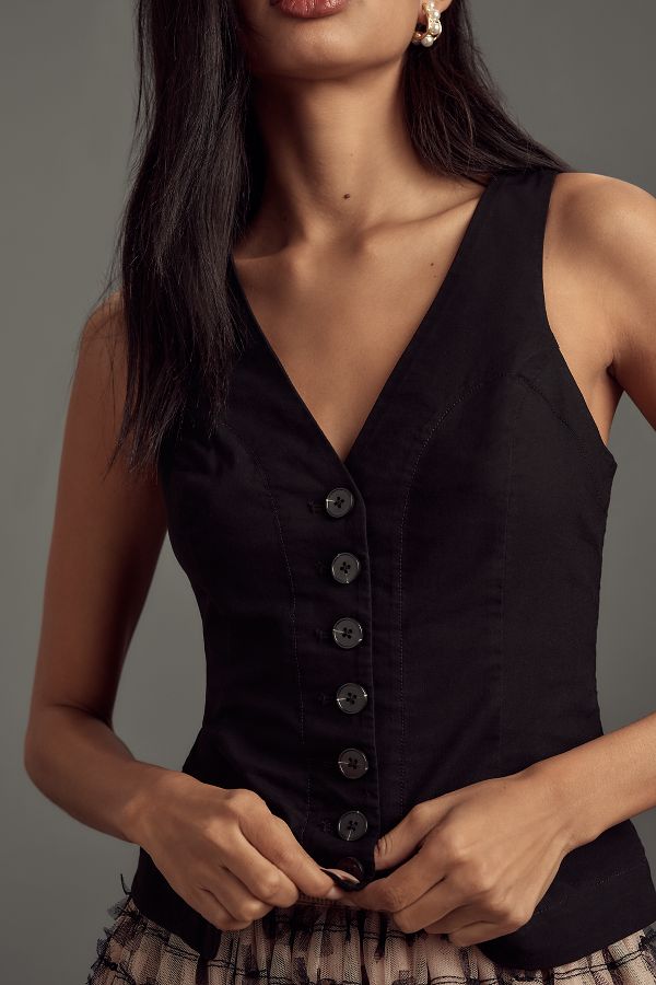 Vista de diapositivas: 3: By Anthropologie Sleeveless Buttondown Waistcoat