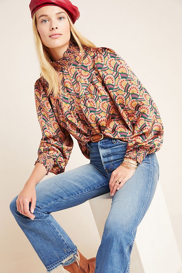 Slide View: 1: Sylvia Smocked Blouse