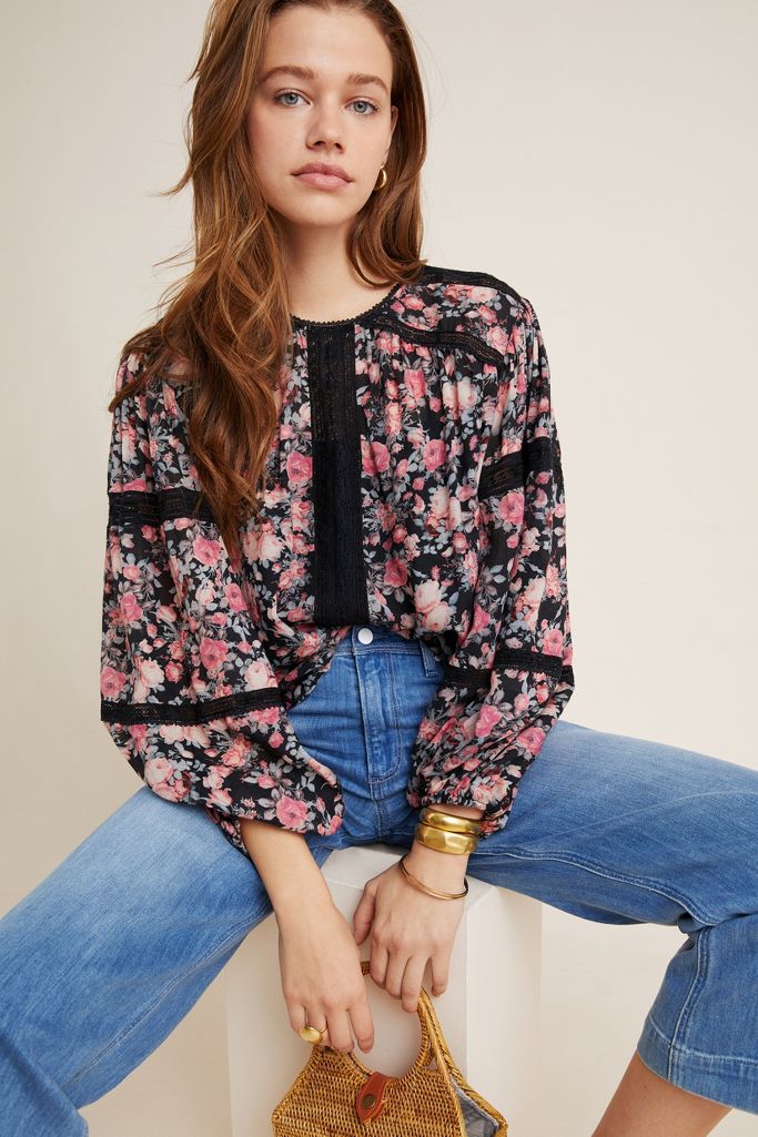 Rosette Lace Blouse | Anthropologie