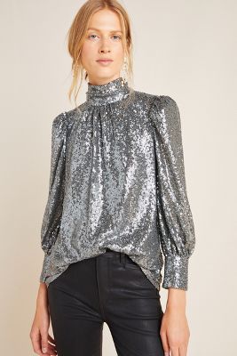 Luna Sequined Blouse | Anthropologie