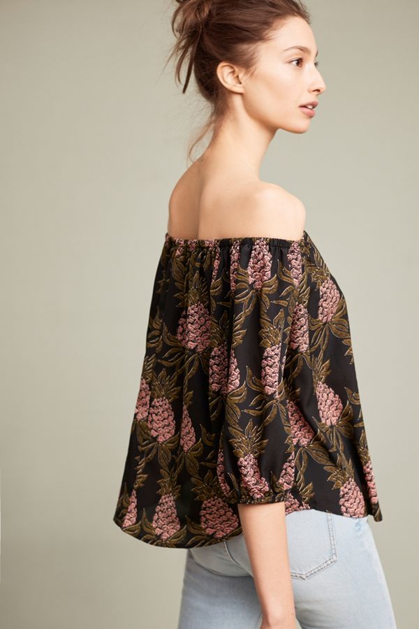 Pineapple OffTheShoulder Blouse Anthropologie