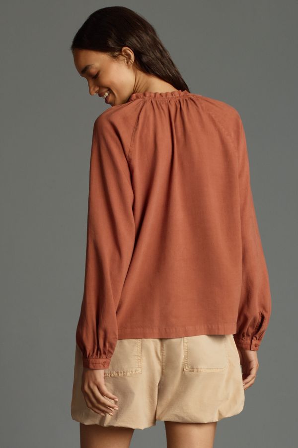 Slide View: 2: Cloth & Stone Long-Sleeve Raglan Blouse