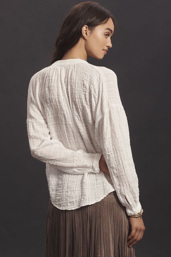 Slide View: 2: Cloth & Stone Long-Sleeve Textured Blouse