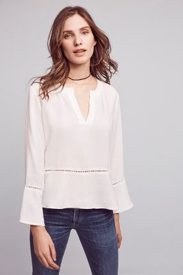 Ladder Lace Henley | Anthropologie