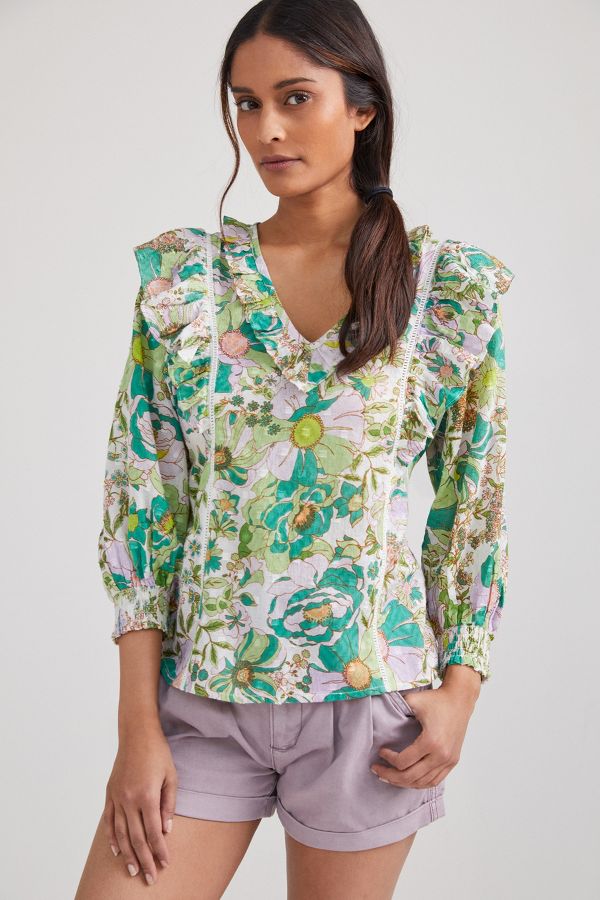 Ruffled Print Blouse | Anthropologie UK