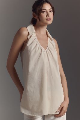 Maeve Sleeveless V-Neck Blouse